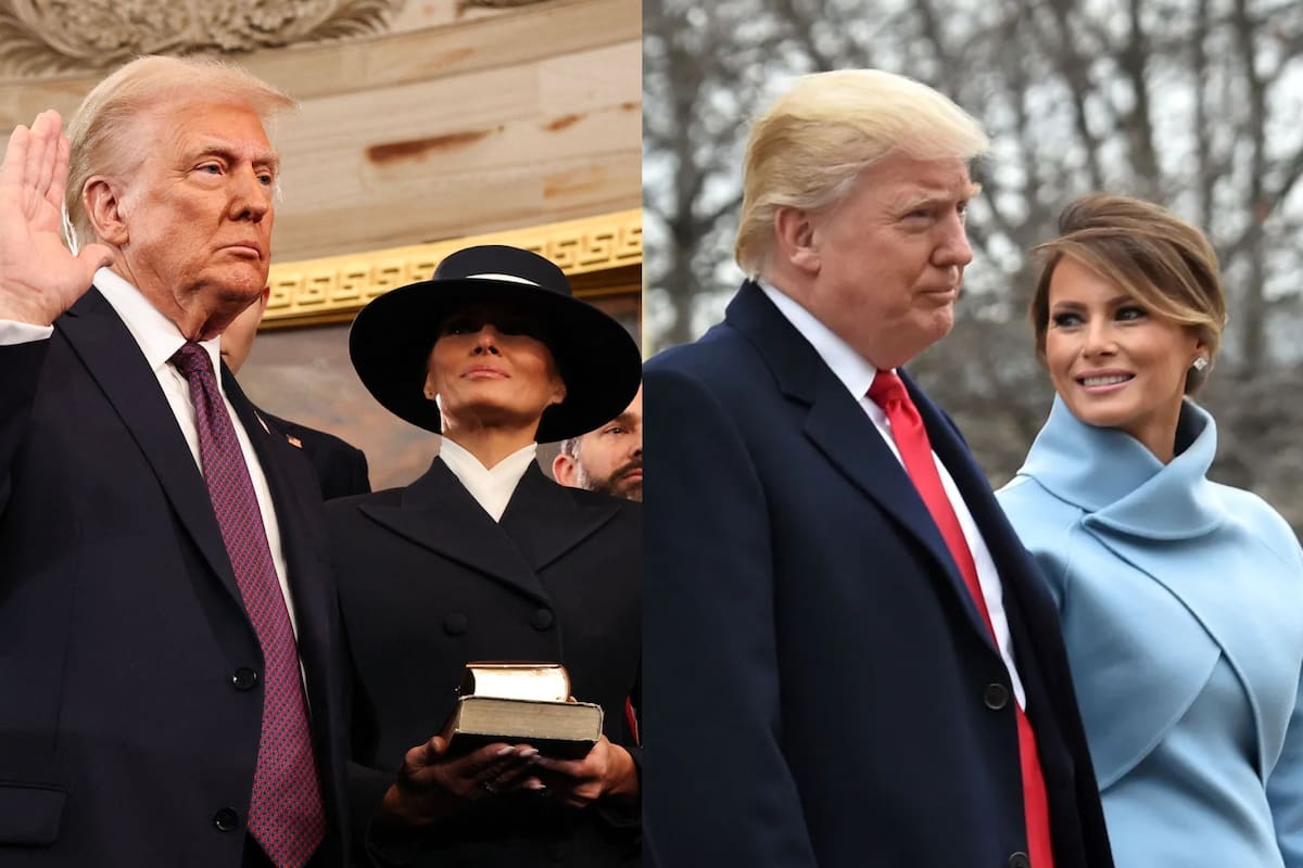 El outfit que eligió donald trump para la toma de posesión en 2025 y en 2017; con siete años de diferencia, así cambió su estilo