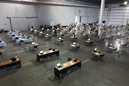 El pabellón de Tecnópolis, antes de que entraran los concursantes