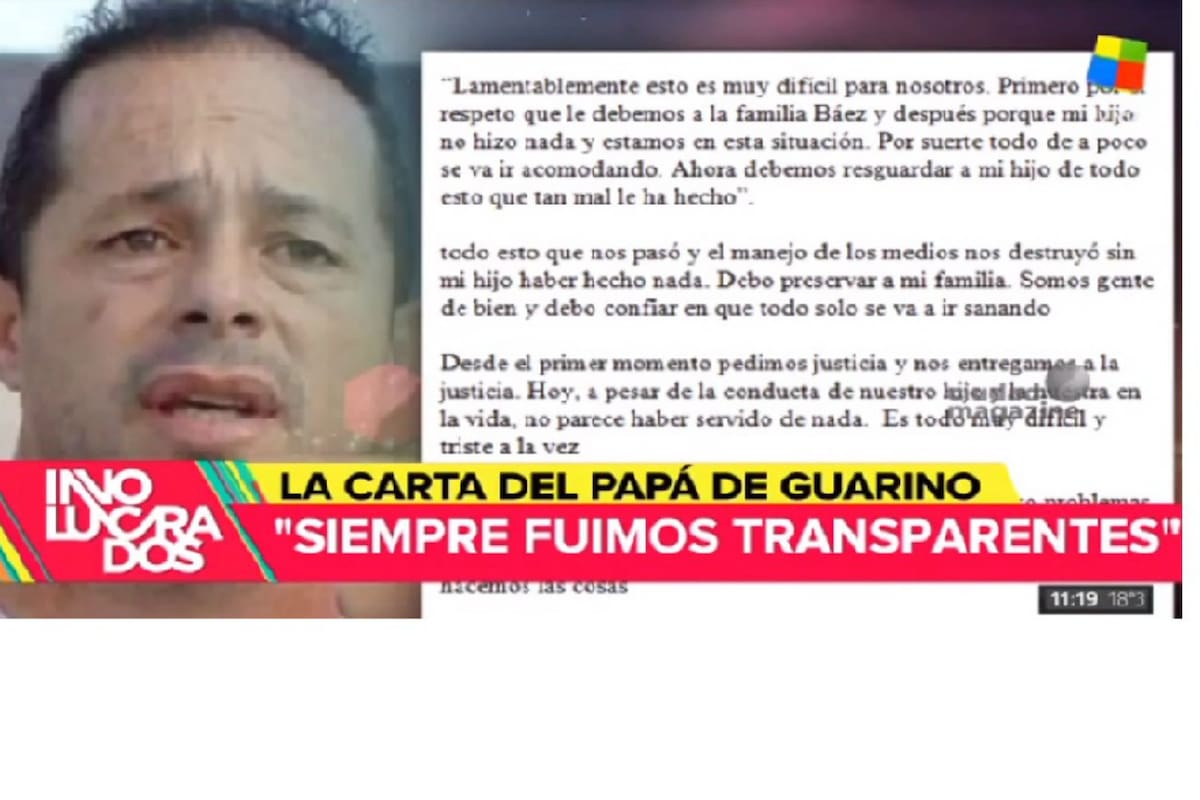 El padre de Guarino, uno de los rugbiers al que todavía no se le imputó ningún cargo, hizo su descargo contra los medios en una carta