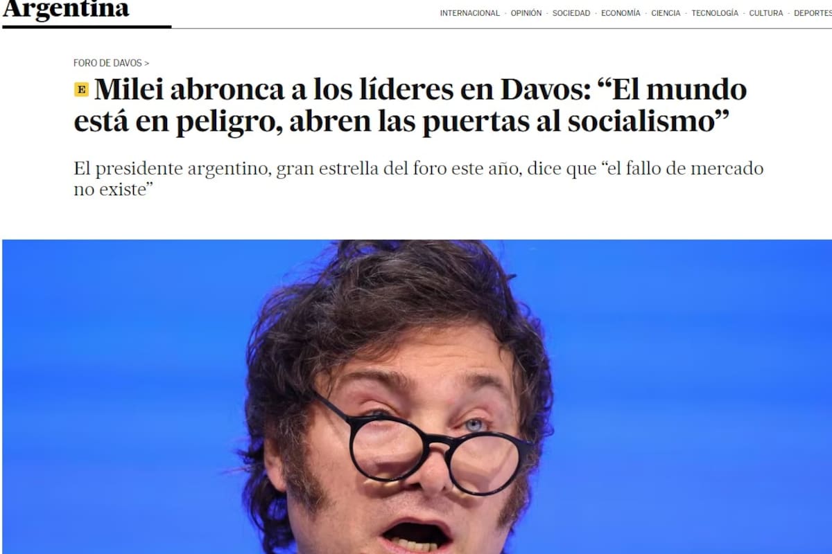 El País, de España, definió a Milei como "la gran estrella del foro este año"