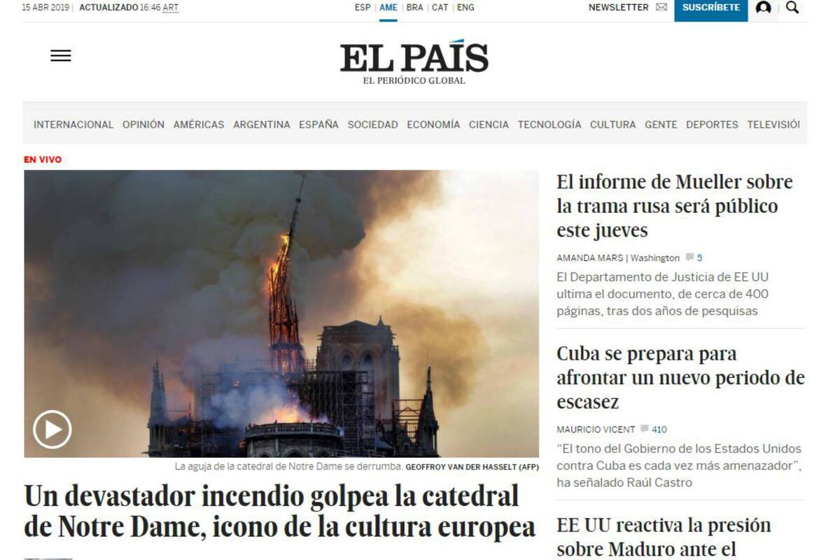 El país de España habla de un incendio "devastador"