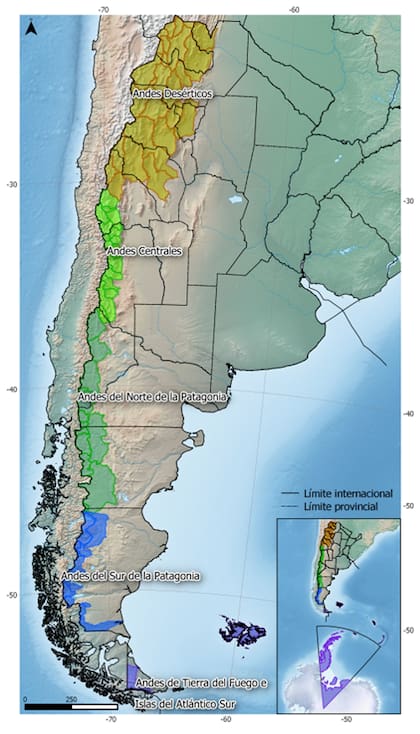 El país está dividido en regiones también en lo que respecta a los glaciares