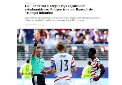 El País se hizo eco de la llamada de Trump a Infantino