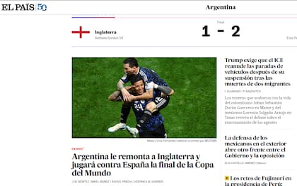 El País valoró la remontada de Argentina