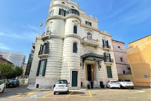 El palacete de Lola Mora en Roma, en la actualidad.