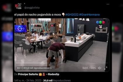 El papá de Nacho fue señalado en las redes sociales por una actitud con Mora (Captura Twitter)