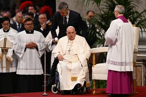 El Papa, durante la Misa Crismal de Jueves Santo