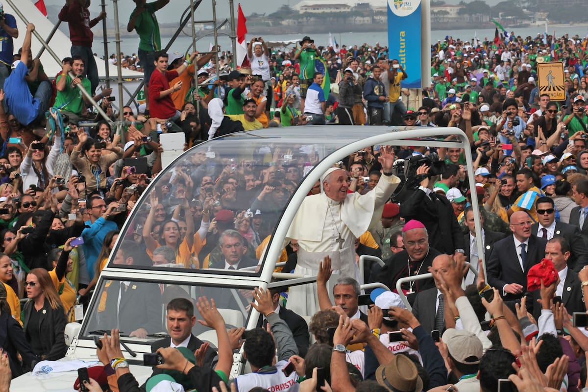 El Papa en su visita a Brasil en 2013