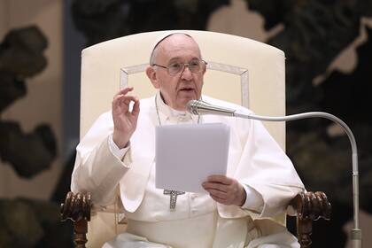 El papa Francisco durante su audiencia general semanal en el Aula Pablo VI, en el Vaticano