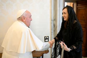 El papa Francisco junto a la vicepresidenta Victoria Villarruel, en el Vaticano