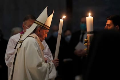 El Papa, hoy, en la ceremonia en la Basílica de San Pedro