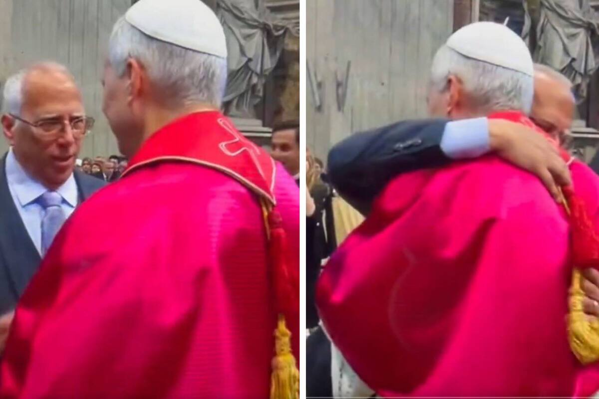 El Papa León XIV se fundió en un abrazo con su hermano mayor, Louis Prevost, tras la ceremonia de entronización