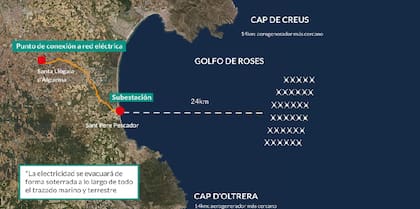 El Parc Tramuntana, tal como figura en el anteproyecto de uno de los grupos empresarios interesados, BlueFloat Energy y Sener