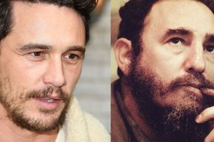 El parecido físico de James Franco (izquierda) con Fidel Castro es notable.