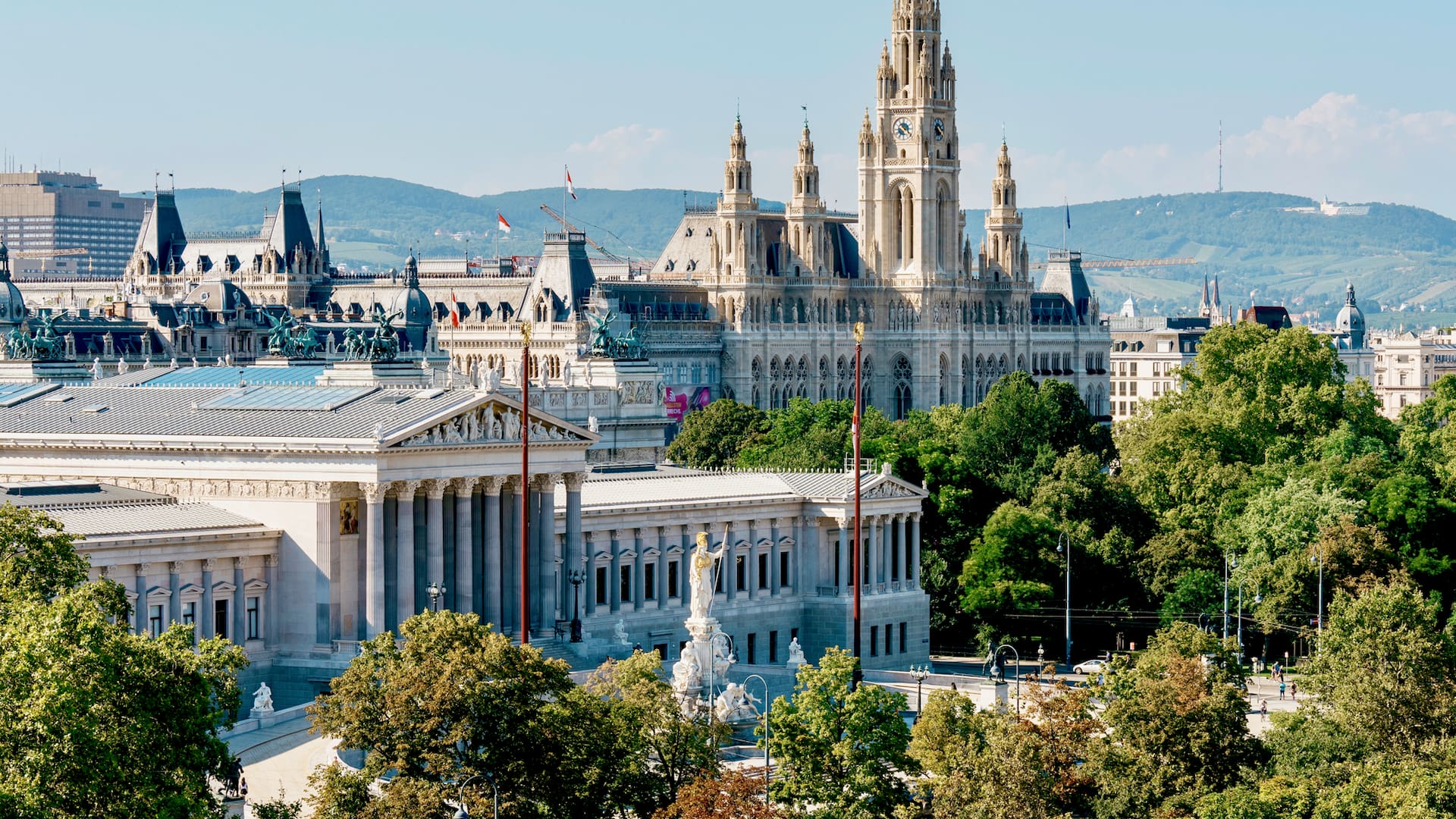 El Parlamento austriaco, el Ayuntamiento de Viena y la grandiosa arquitectura histórica