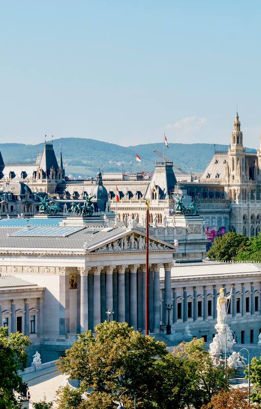 El Parlamento austriaco, el Ayuntamiento de Viena y la grandiosa arquitectura histórica