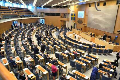 El parlamento sueco durante la votación