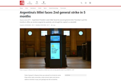El paro general de Argentina en los medios del mundo