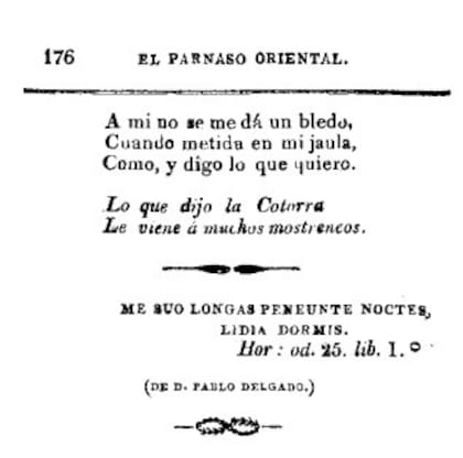 El párrafo final de su poema "La cotorra y los patos"