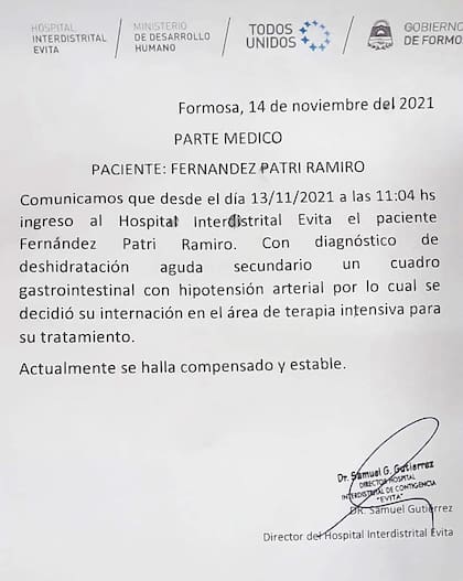 El parte médico