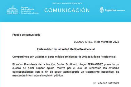 El parte médico