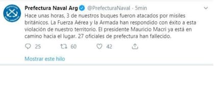El tuit hackeado