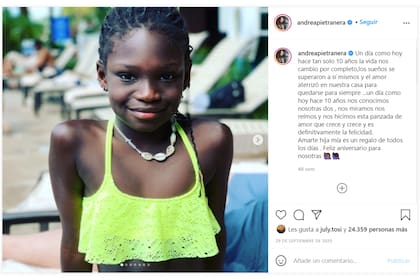 El pasado septiembre, la actriz celebró los 10 años de la adopción de Stephanie