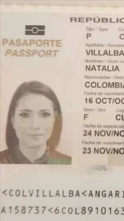 El pasaporte de Natalia Villalba
