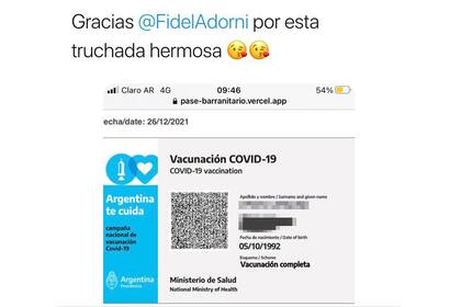 El pase sanitario falsificado digitalmente