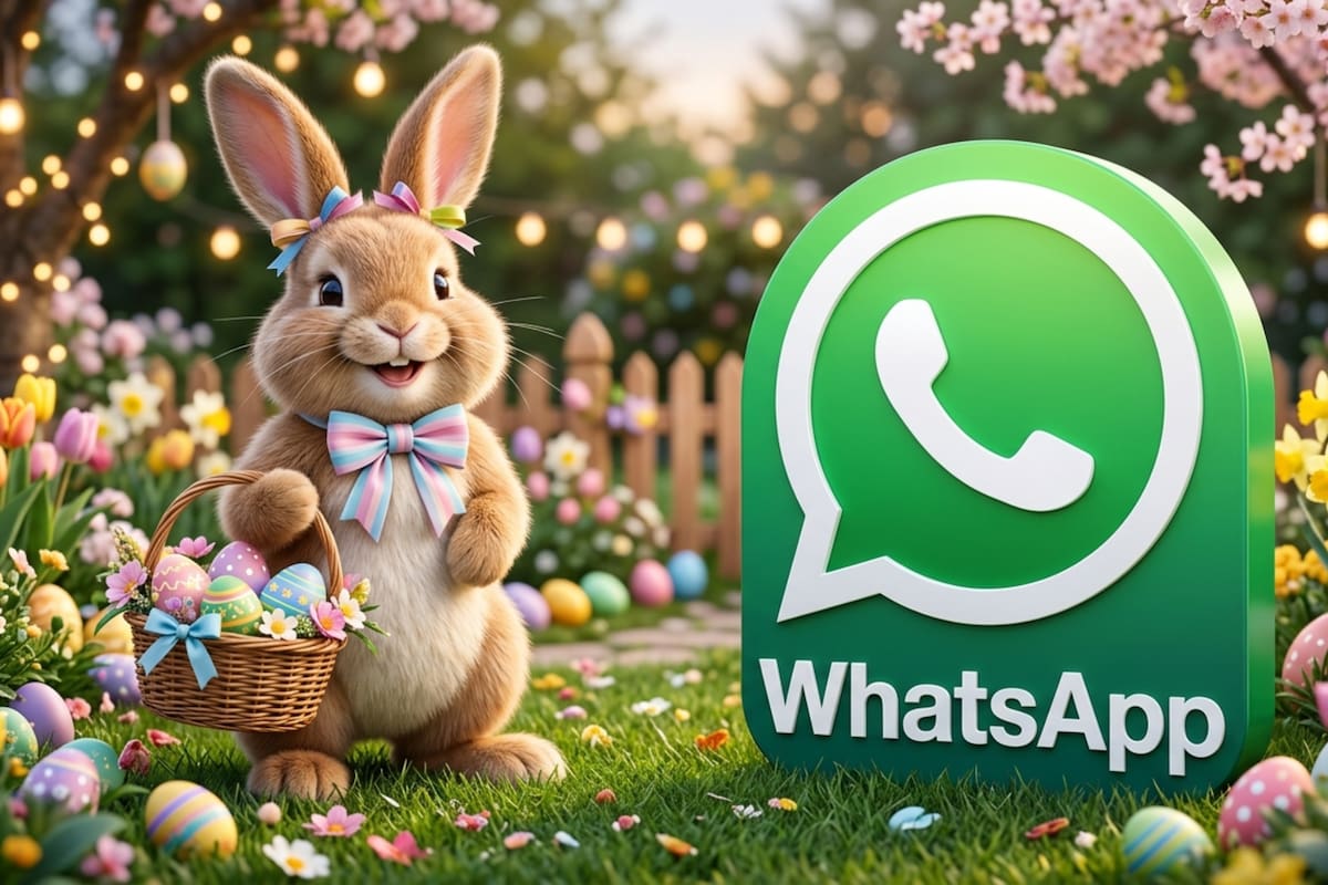 El paso a paso para activar el "modo conejito de Pascuas" en WhatsApp (imagen ilustrativa generada con IA)