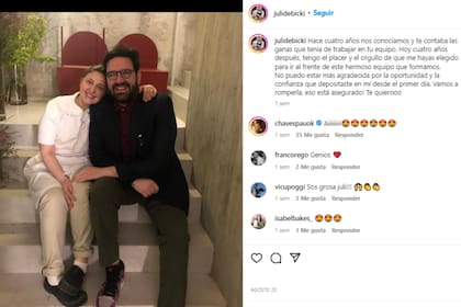 El pastelero eligió a una expariticipante de Bake Off para trabajar en su nuevo local (Foto: Instagram @Julidebicki)
