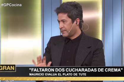 El pastelero le pidió a Tute que lo dejara hablar ya que lo interrumpió en su devolución del último programa de El gran premio de cocina