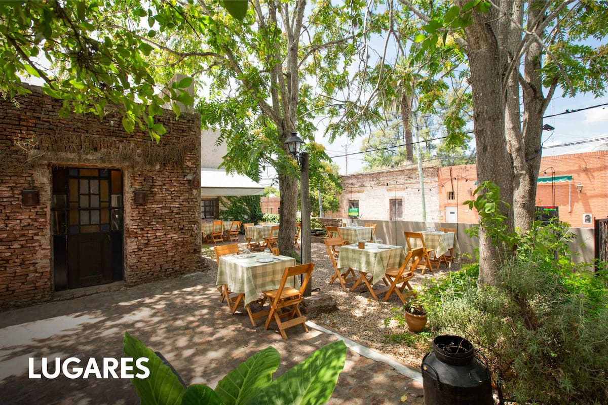 El patio arbolado de Casa Oliva, una de las propuestas gourmet