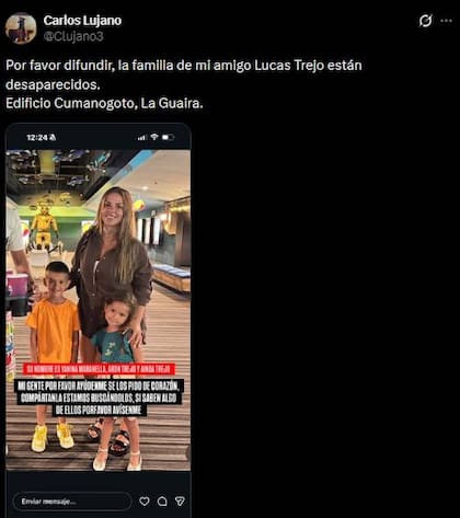 El pedido de ayuda de un futbolista argentino que vive en Venezuela para hallar a su familia: el posteo de un amigo.