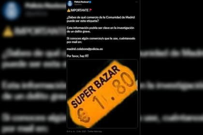 El pedido de ayuda por parte de la Policía fue en Twitter (Captura Twitter)