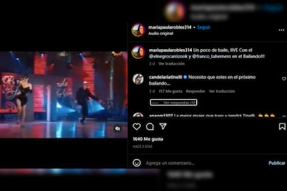 El pedido de Cande Tinelli a Paula Robles en las redes (Foto Instagram @mariapaularobles314)