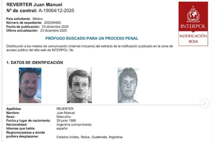 El pedido de captura de Interpol