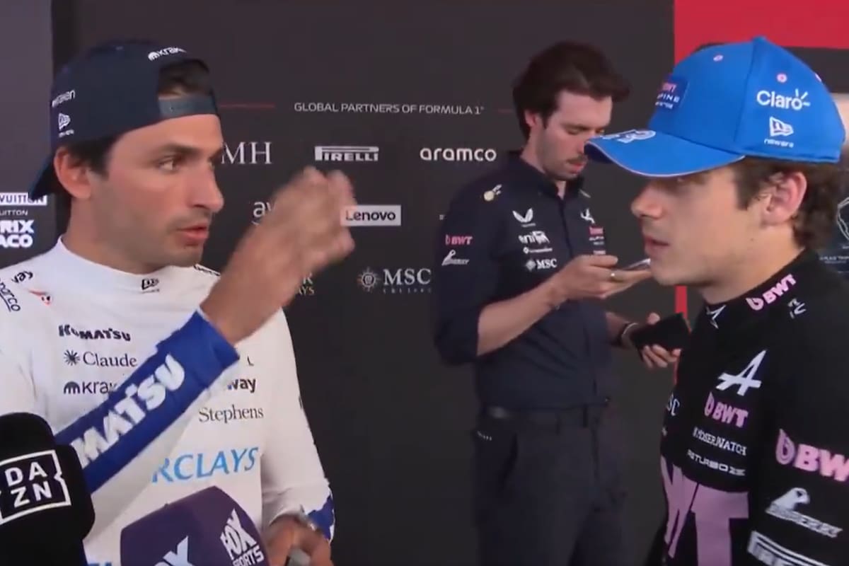 El pedido de disculpas de Franco Colapinto a Carlos Sainz por el toque en el Gran Premio de Mónaco
