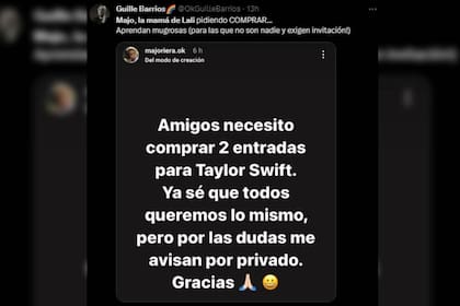 El pedido de la mamá de Lali Espósito (Captura X)