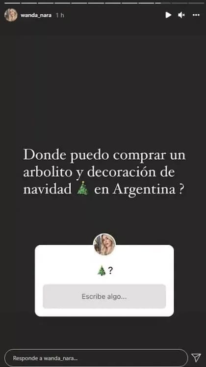 El pedido navideño que hizo Wanda Nara en su cuenta de Instagram