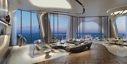 El penthouse en el One Thousand Museum en el downtown de Miami era una de las dos propiedades de la pareja Beckham en Miami