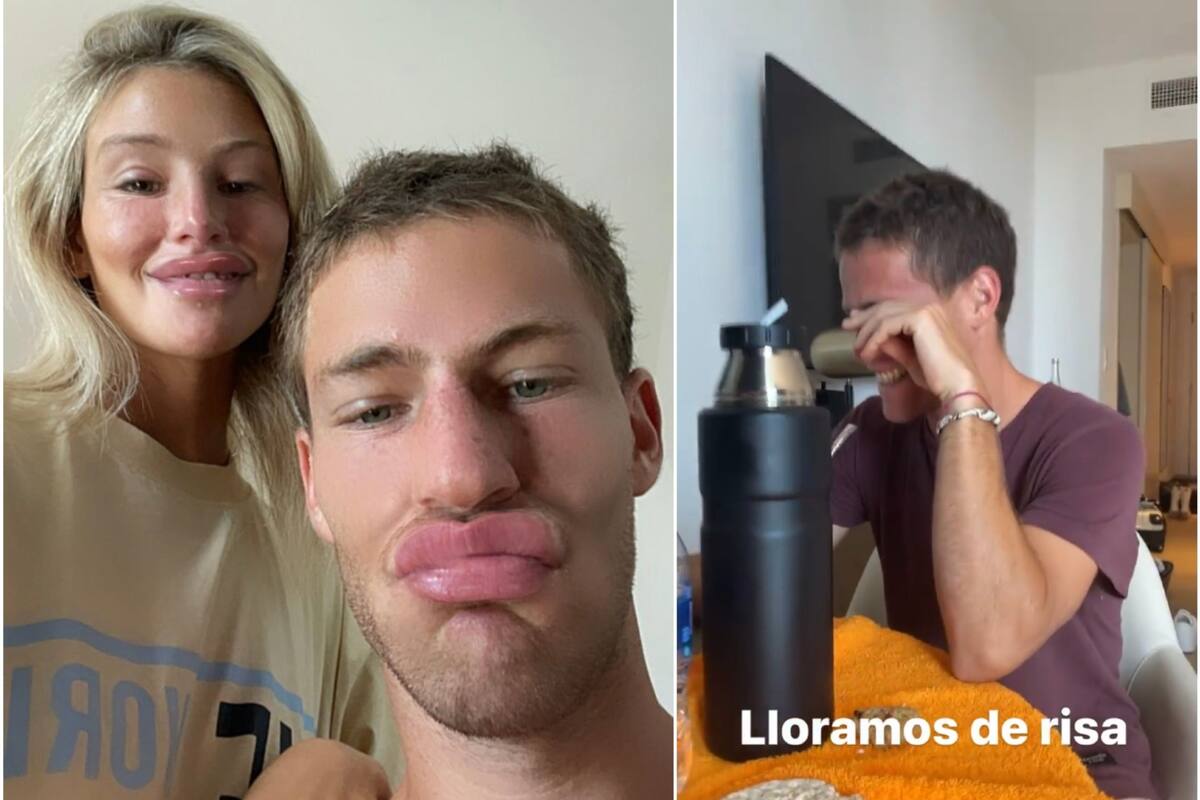 El Peque Schwartzman y Eugenia De Martino se divirtieron con un efecto de Instagram. Crédito: Instagram