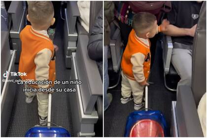 El pequeño causó impresión tanto en los pasajeros como en los más de 24 millones de personas que reprodujeron su video