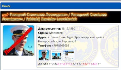 El perfil de Rzhitsky en el sitio https://myrotvorets.center/criminal/rzhickij-stanislav-leonidovich/