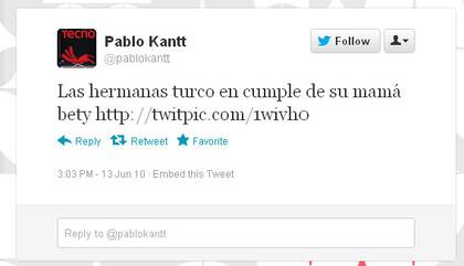 El perfil de Twitter de Pablo Kantt