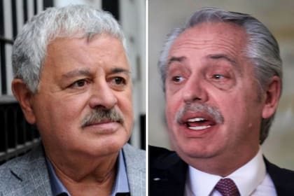 El periodista deportivo Tití Fernández junto al expresidente Alberto Fernández