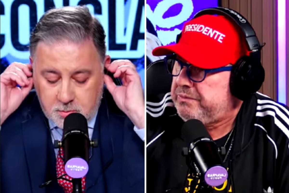 El periodista Fabián Doman junto al expresidente de Independiente, Andrés Ducatenzeiler