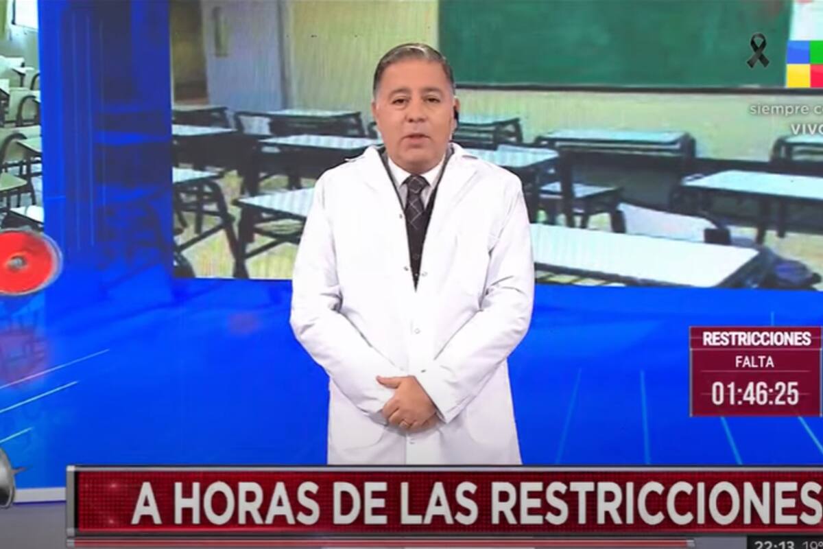 El periodista Fabián Doman lució un guardapolvo blanco en Intratables en apoyo a los docentes