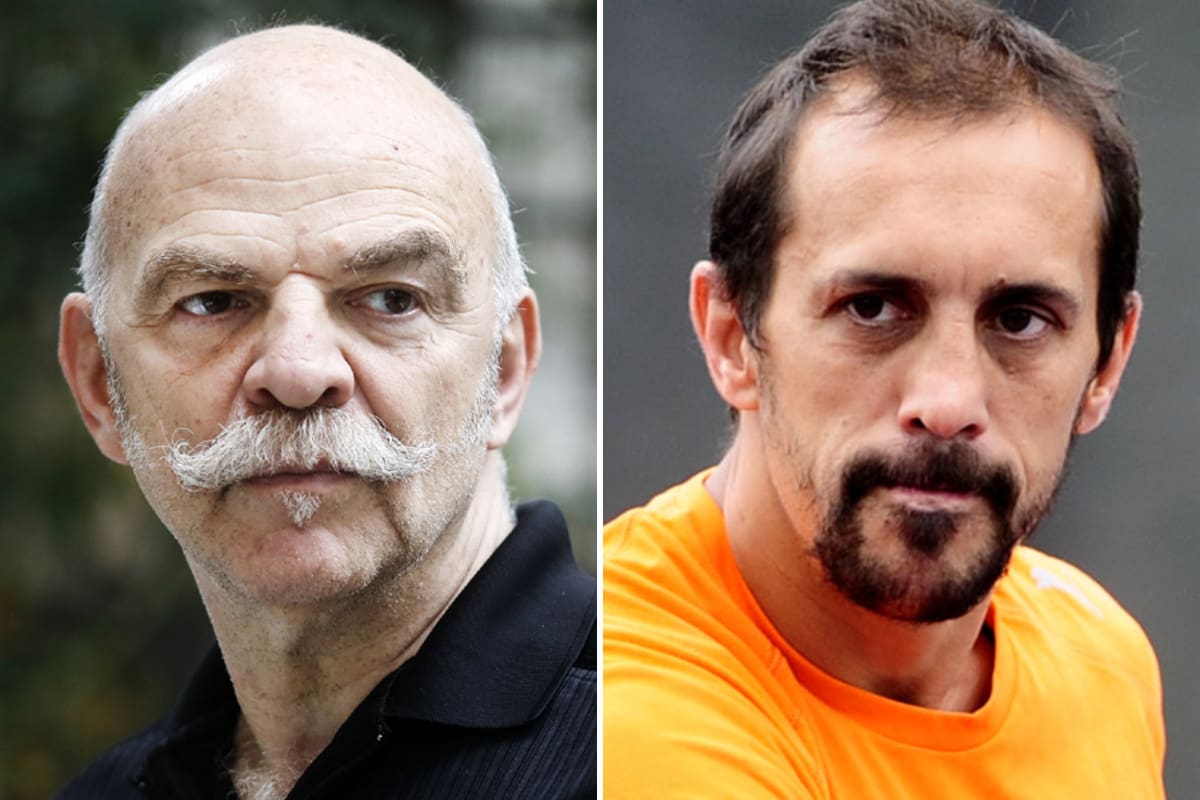 El periodista Martín Caparros junto al exfutbolista José Chatruc