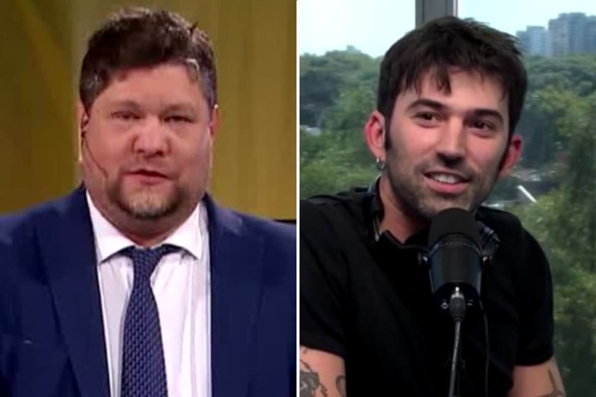 El periodista Nicolás Wiñazki junto el conductor del streaming Gelatina, Pedro Rosemblat